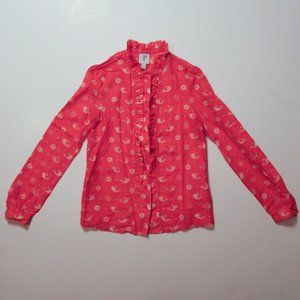 Karen Walker Runaway silk ruffle whale top blouse
